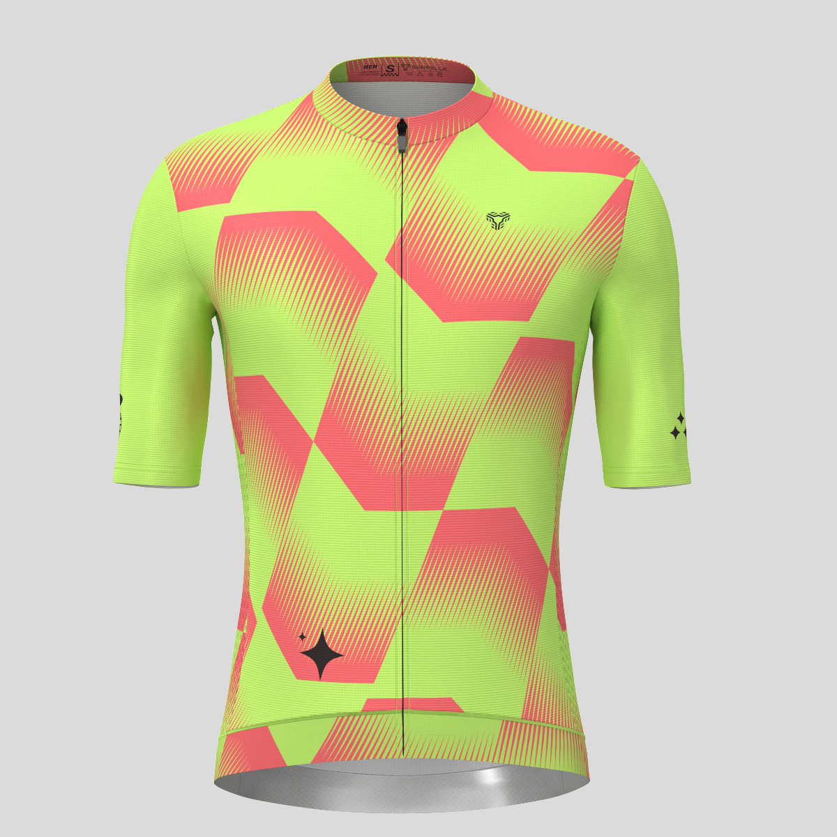 Men's Polygon Flow Cycling Jersey - Guava/Green