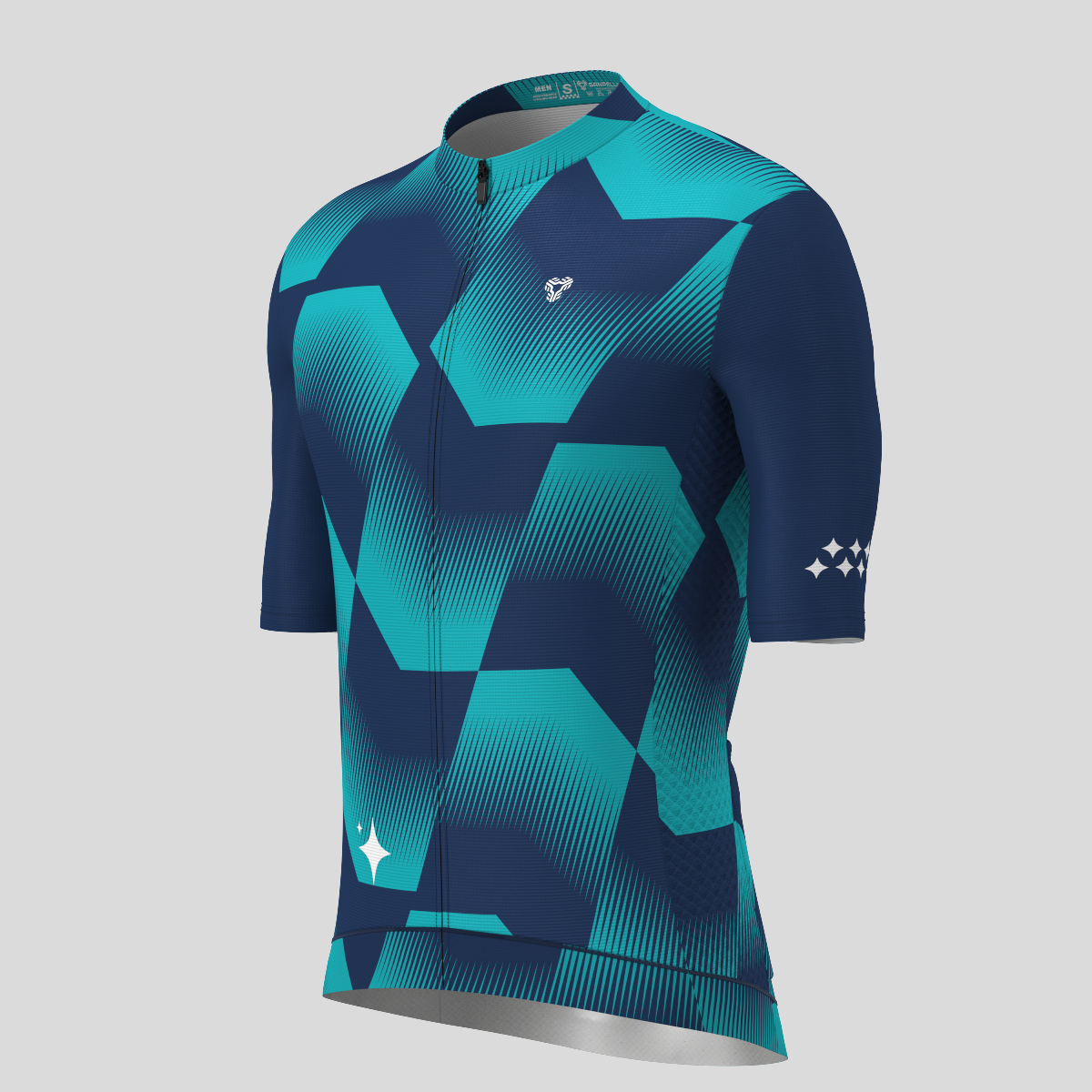 Men's Polygon Flow Cycling Jersey - Navy/Blue