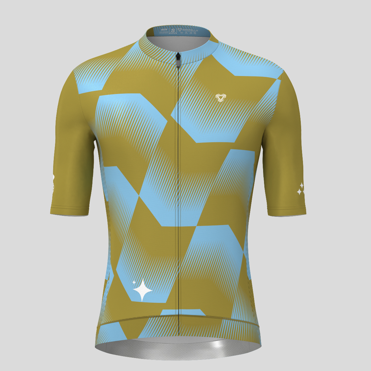 Men's Polygon Flow Cycling Jersey - Olive/Blue