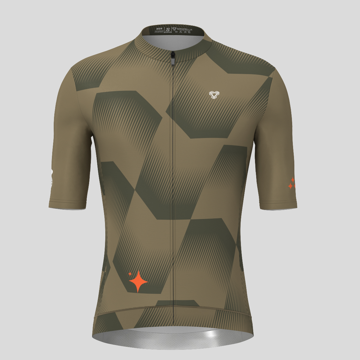Men's Polygon Flow Cycling Jersey - Olive Drab