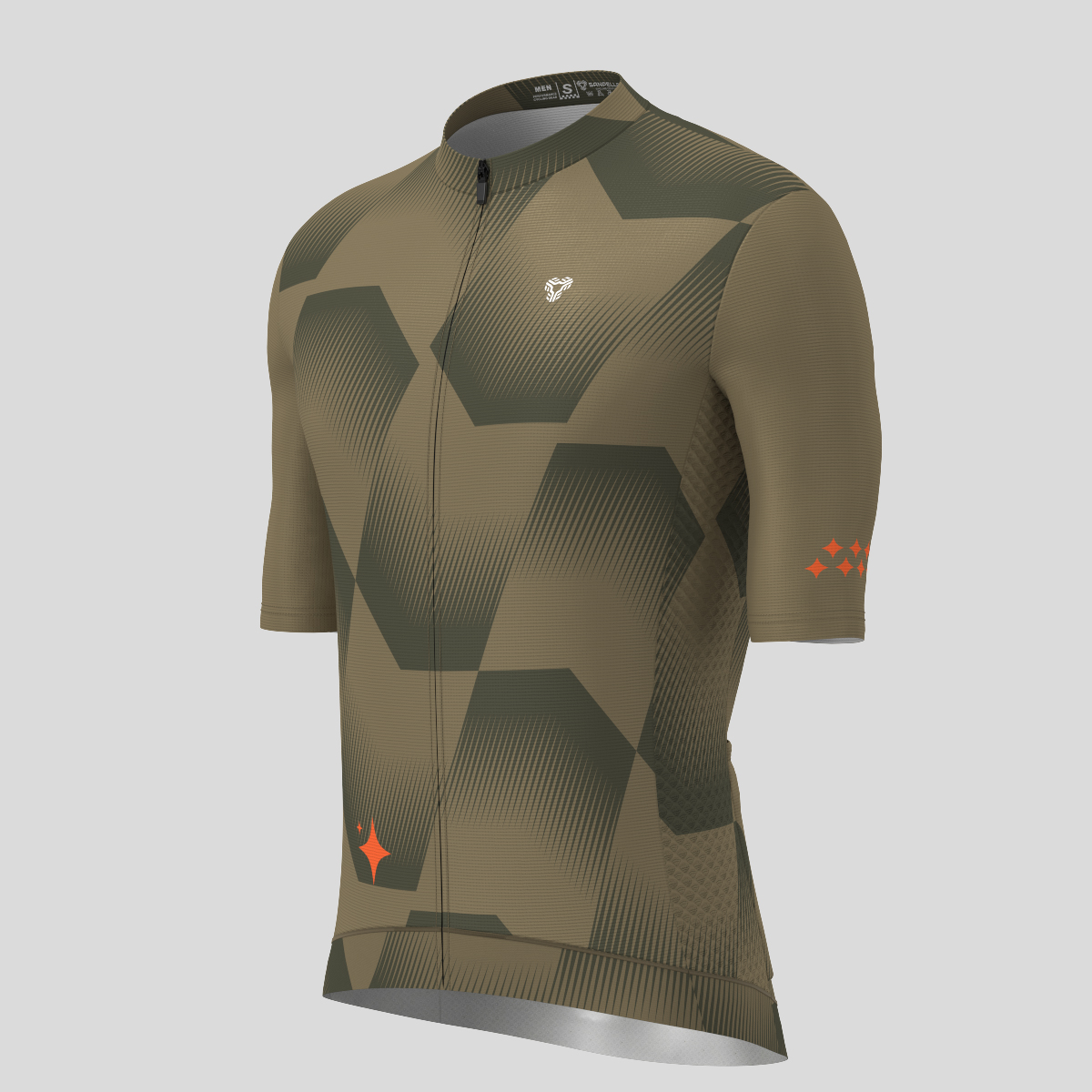 Men's Polygon Flow Cycling Jersey - Olive Drab