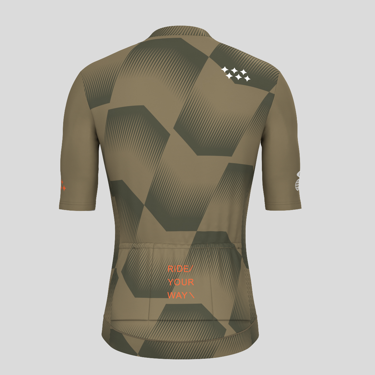Men's Polygon Flow Cycling Jersey - Olive Drab