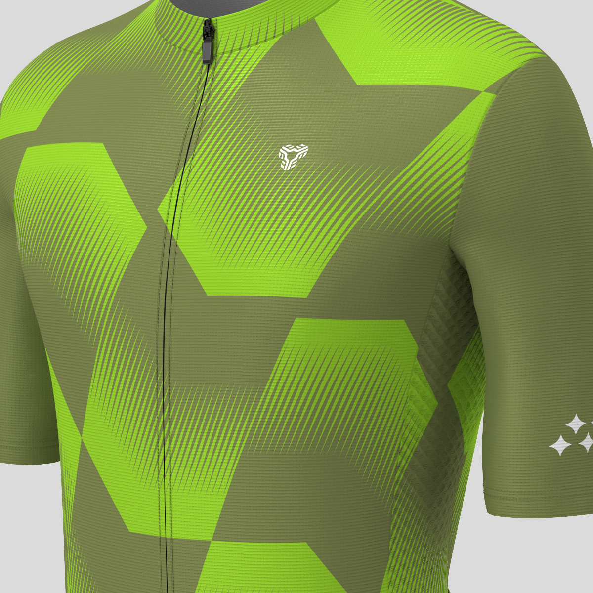 Men's Polygon Flow Cycling Jersey - Olive/Tender Green