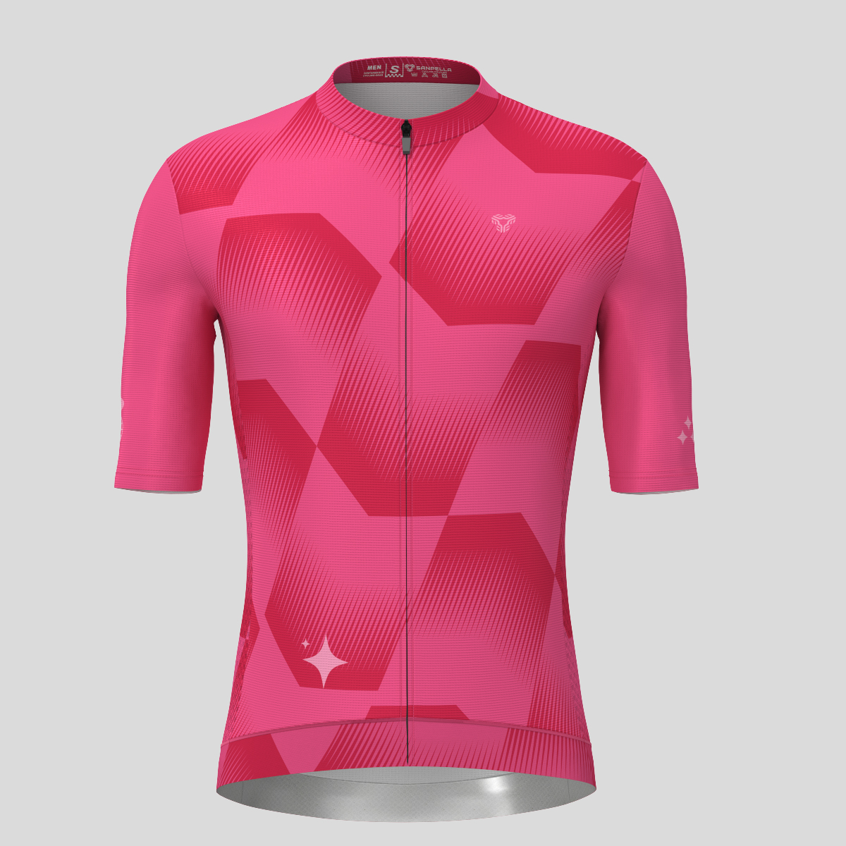 Men's Polygon Flow Cycling Jersey - Punch/Red