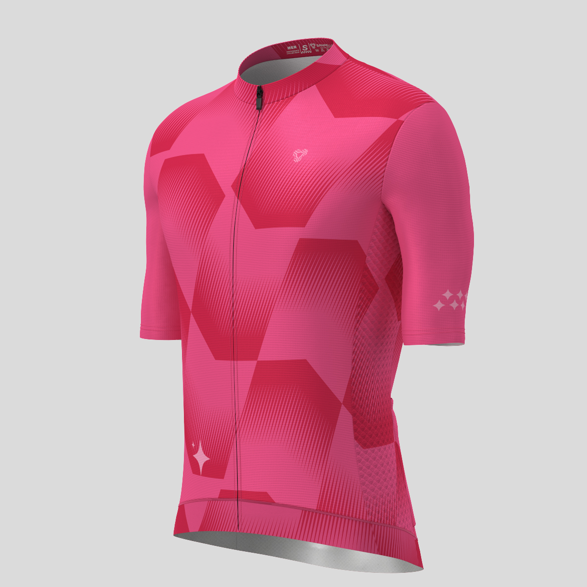 Men's Polygon Flow Cycling Jersey - Punch/Red
