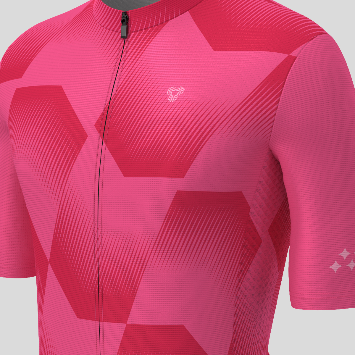 Men's Polygon Flow Cycling Jersey - Punch/Red