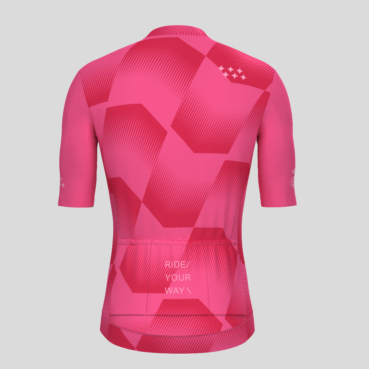 Men's Polygon Flow Cycling Jersey - Punch/Red