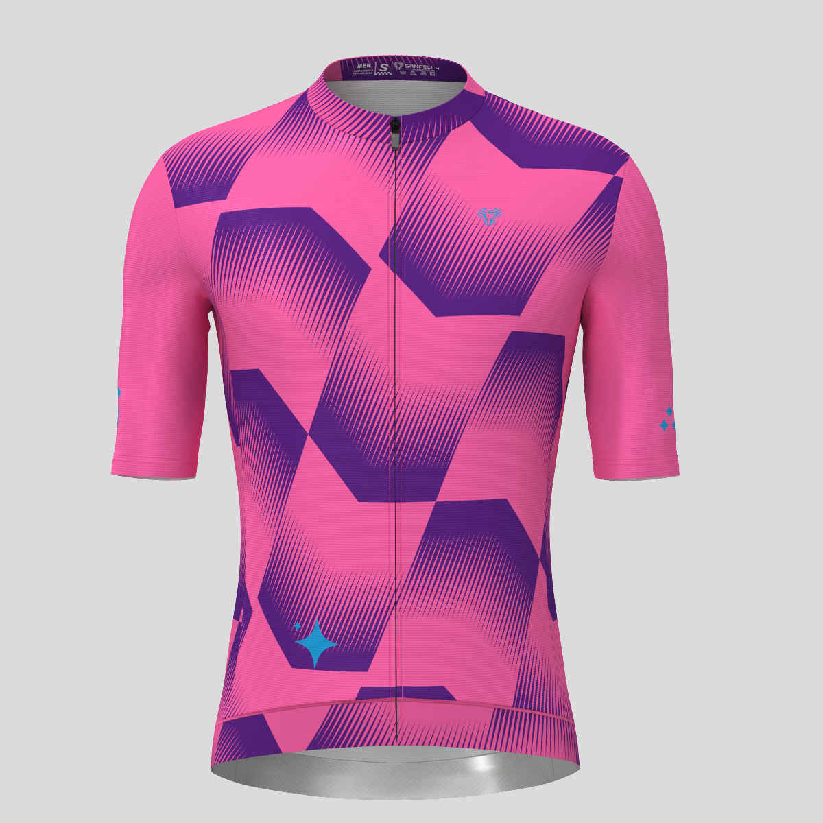 Men's Polygon Flow Cycling Jersey - Purple/Pink/Blue