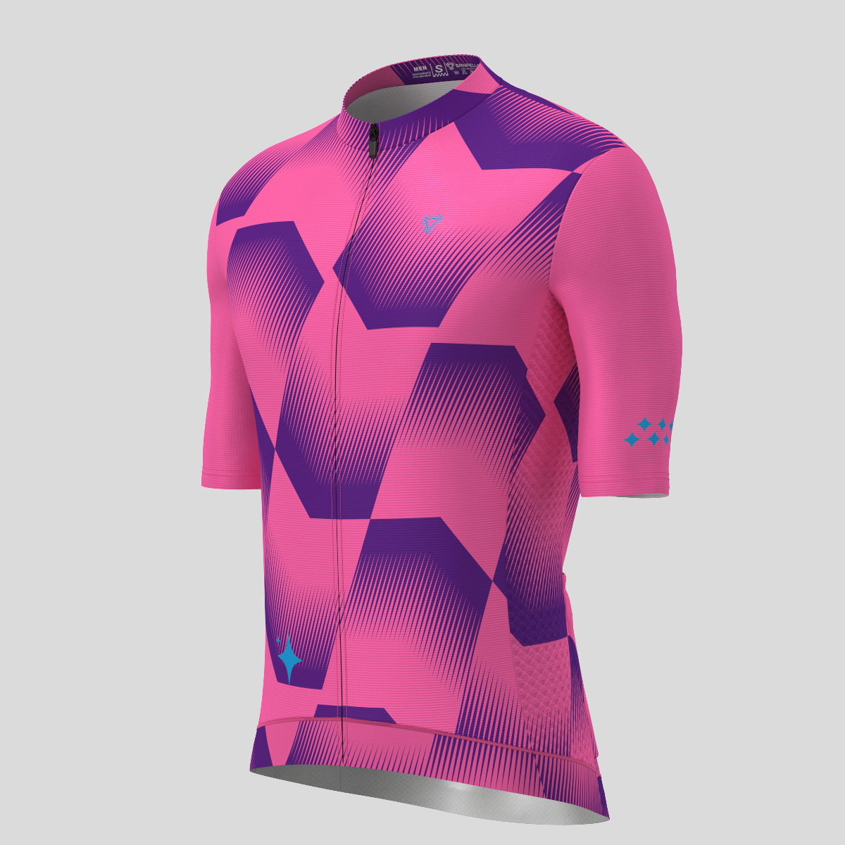 Men's Polygon Flow Cycling Jersey - Purple/Pink/Blue