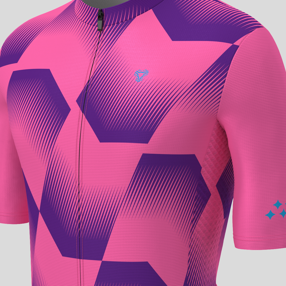 Men's Polygon Flow Cycling Jersey - Purple/Pink/Blue