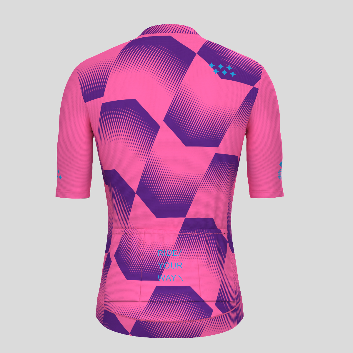 Men's Polygon Flow Cycling Jersey - Purple/Pink/Blue