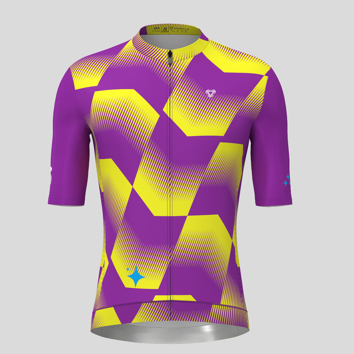 Men's Polygon Flow Cycling Jersey - Purple/Yellow