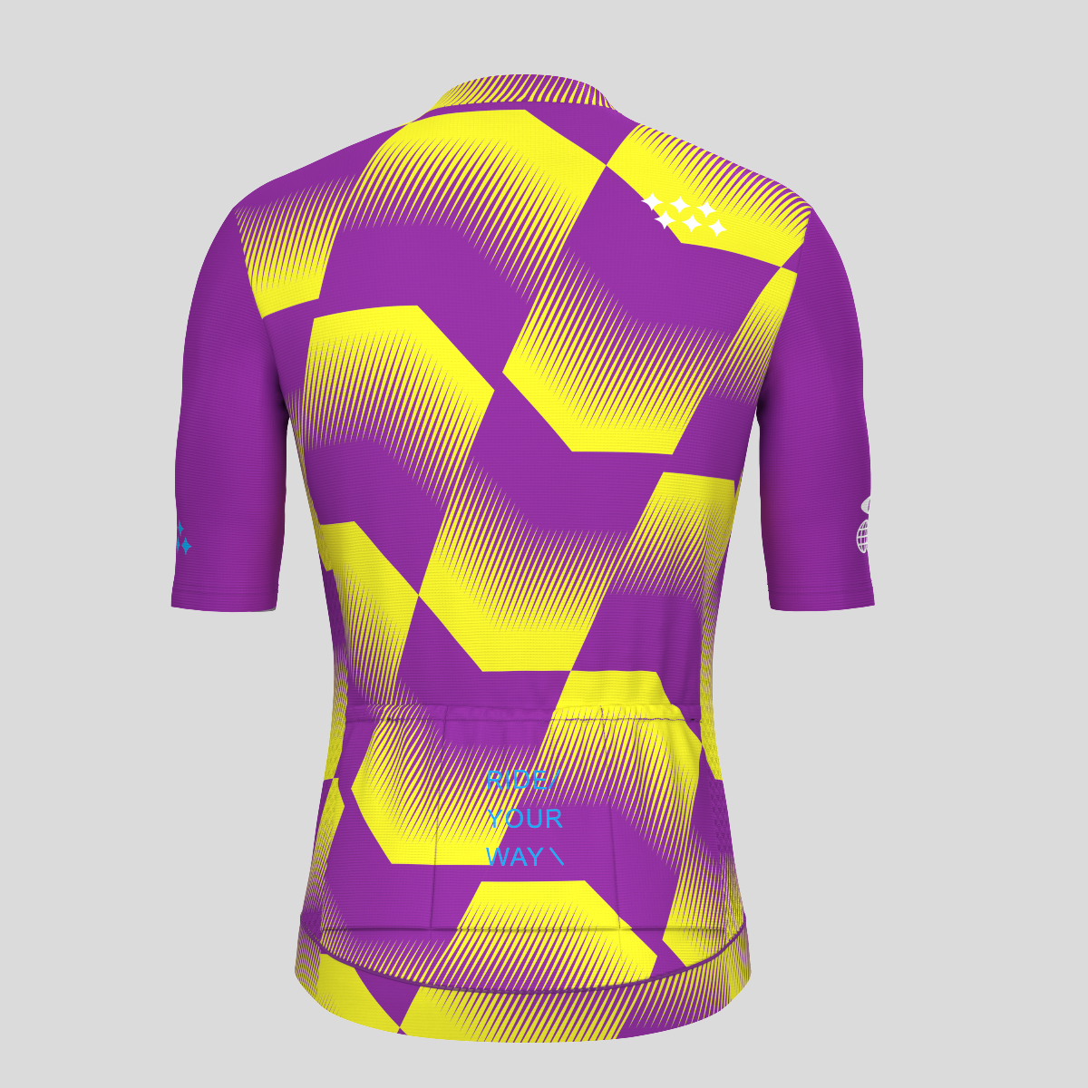 Men's Polygon Flow Cycling Jersey - Purple/Yellow