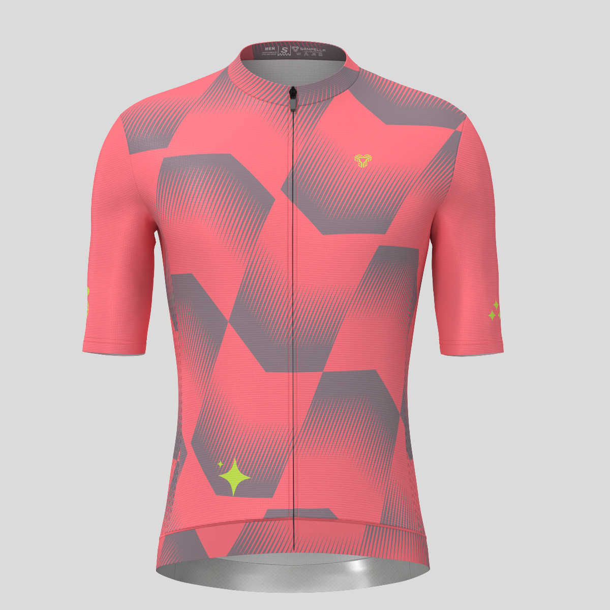 Men's Polygon Flow Cycling Jersey - Red/Gray
