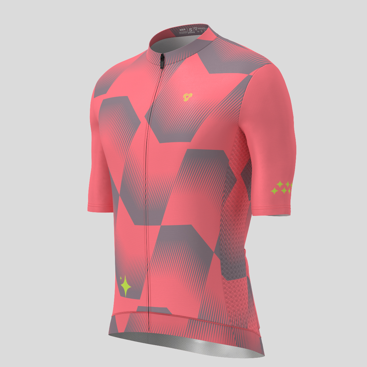 Men's Polygon Flow Cycling Jersey - Red/Gray