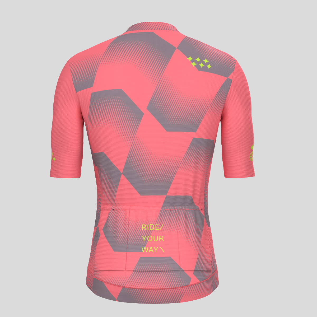 Men's Polygon Flow Cycling Jersey - Red/Gray