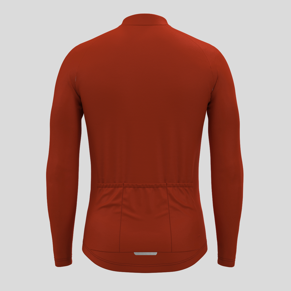 Men's Minimal Solid LS Cycling Jersey - Brick