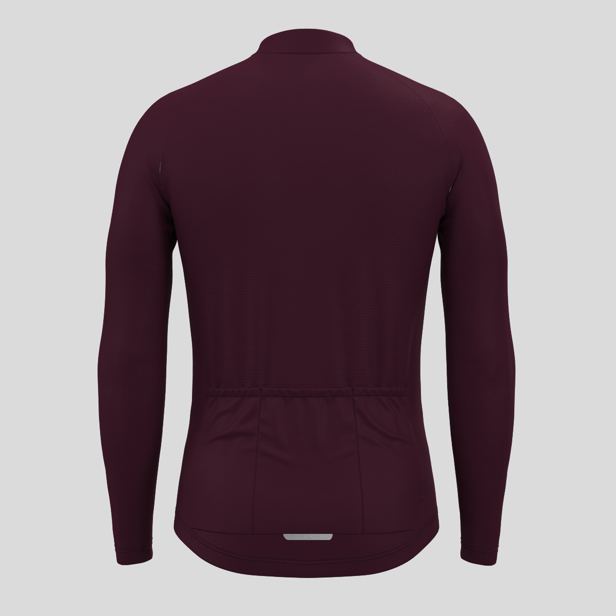 Men's Minimal Solid LS Cycling Jersey - Burgundy
