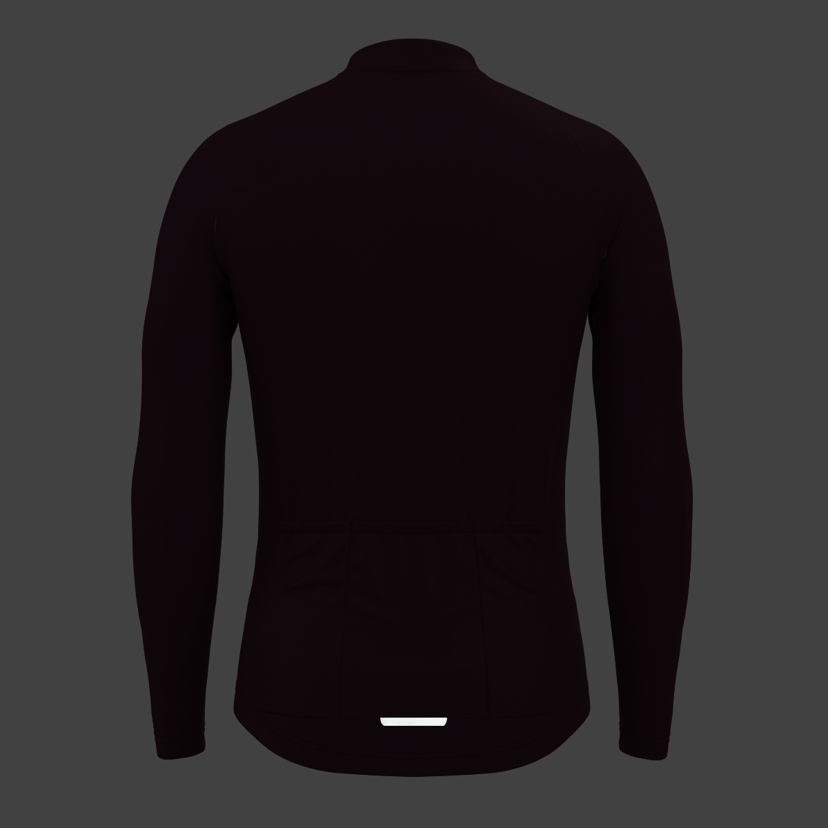 Men's Minimal Solid LS Cycling Jersey - Burgundy