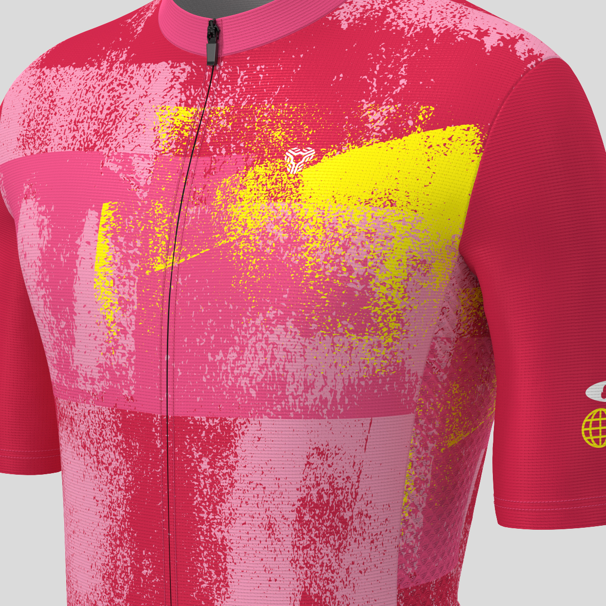 Men's Rust Blocks Cycling Jersey - Red/Yellow