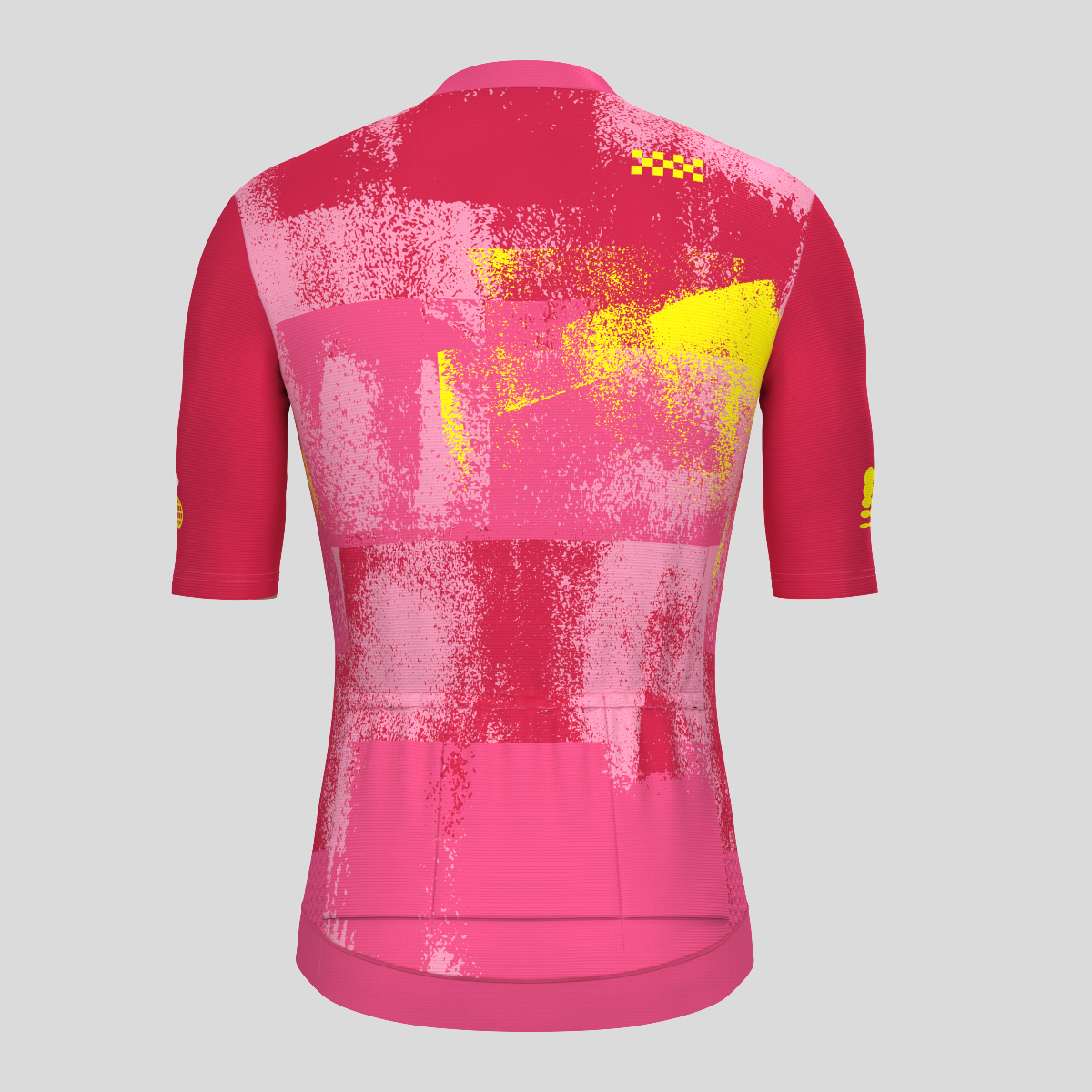 Men's Rust Blocks Cycling Jersey - Red/Yellow