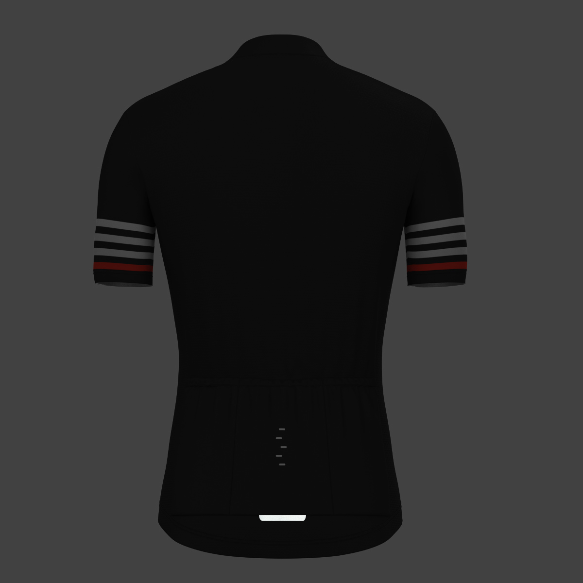 Minimal Stripes Men's Cycling Jersey - Black/White/Red