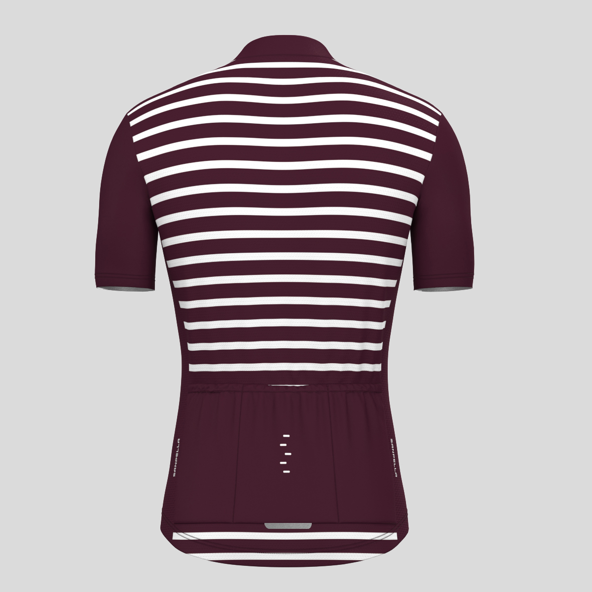 Men's Minimal Stripes Cycling Jersey - Burgundy