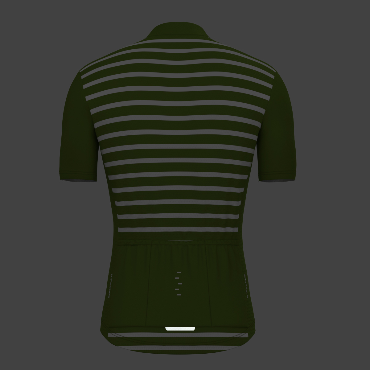 Minimal Stripes Men's Cycling Jersey - Forest
