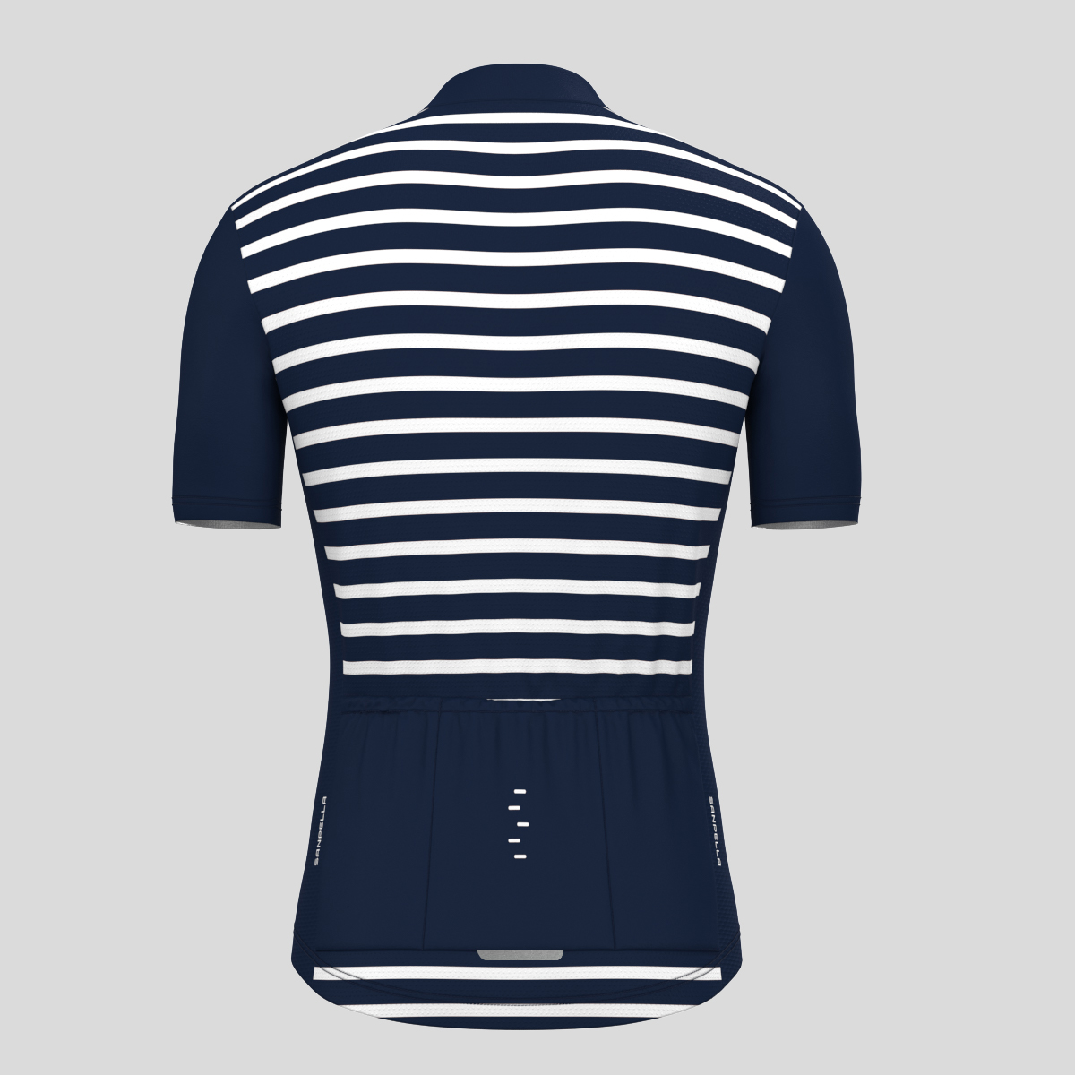Minimal Stripes Men's Cycling Jersey - Navy/White