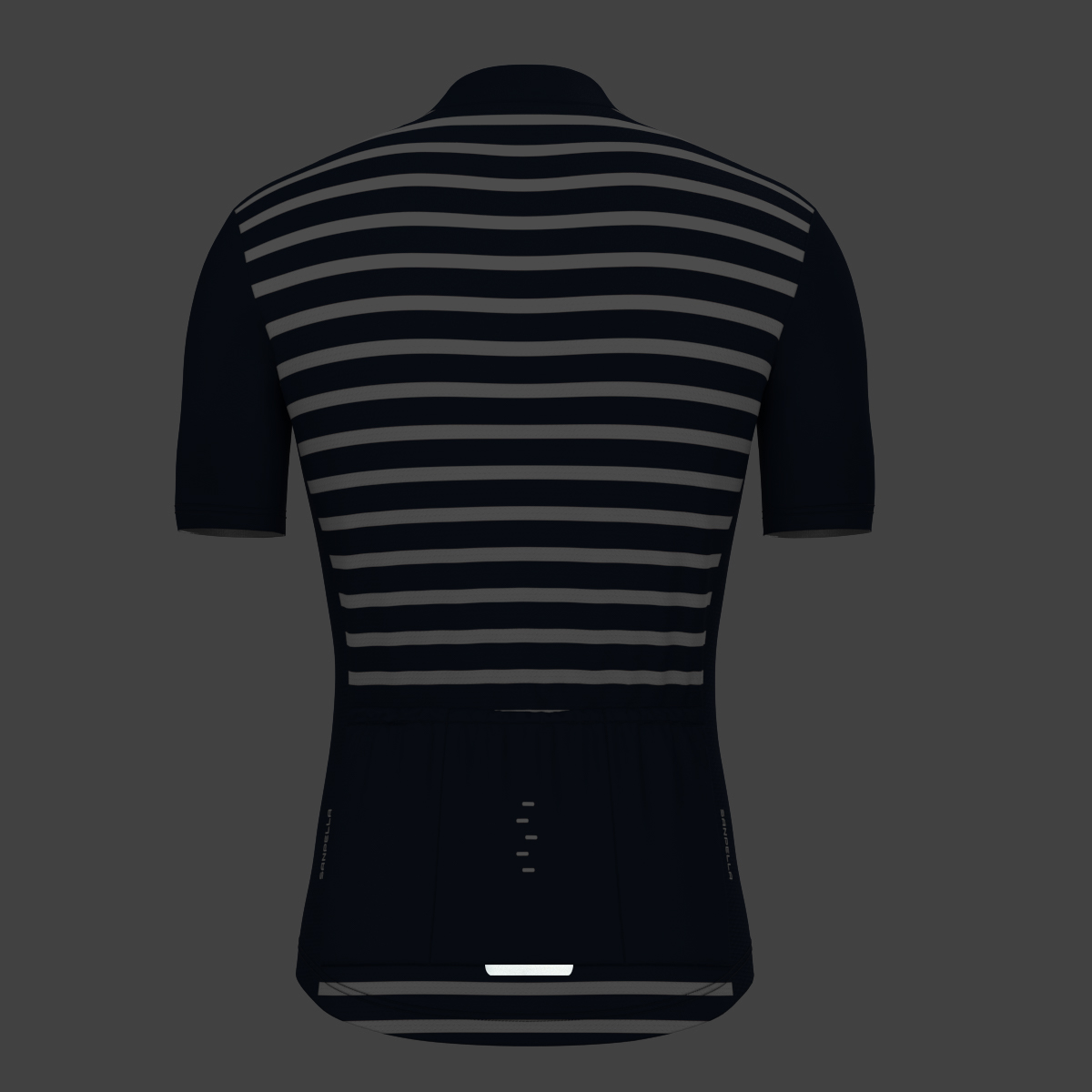 Minimal Stripes Men's Cycling Jersey - Navy/White