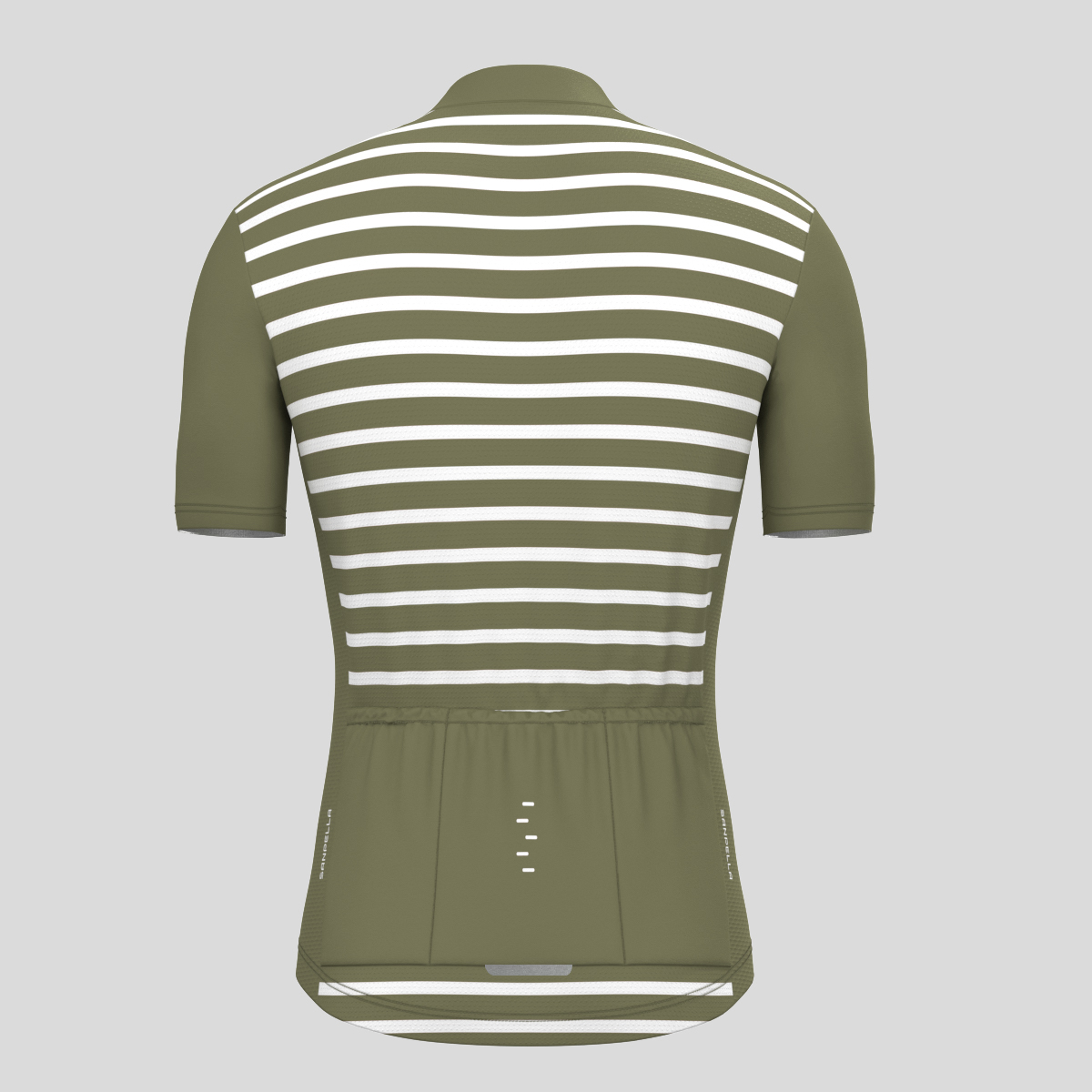 Minimal Stripes Men's Cycling Jersey - Olive