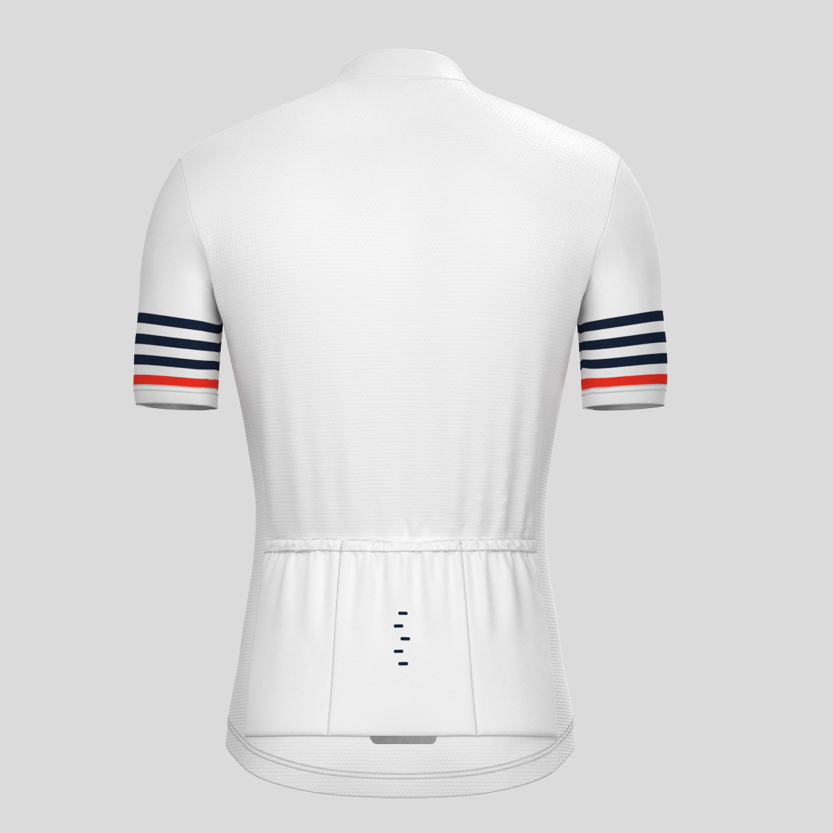 Minimal Stripes Men's Cycling Jersey - White/Navy/Red