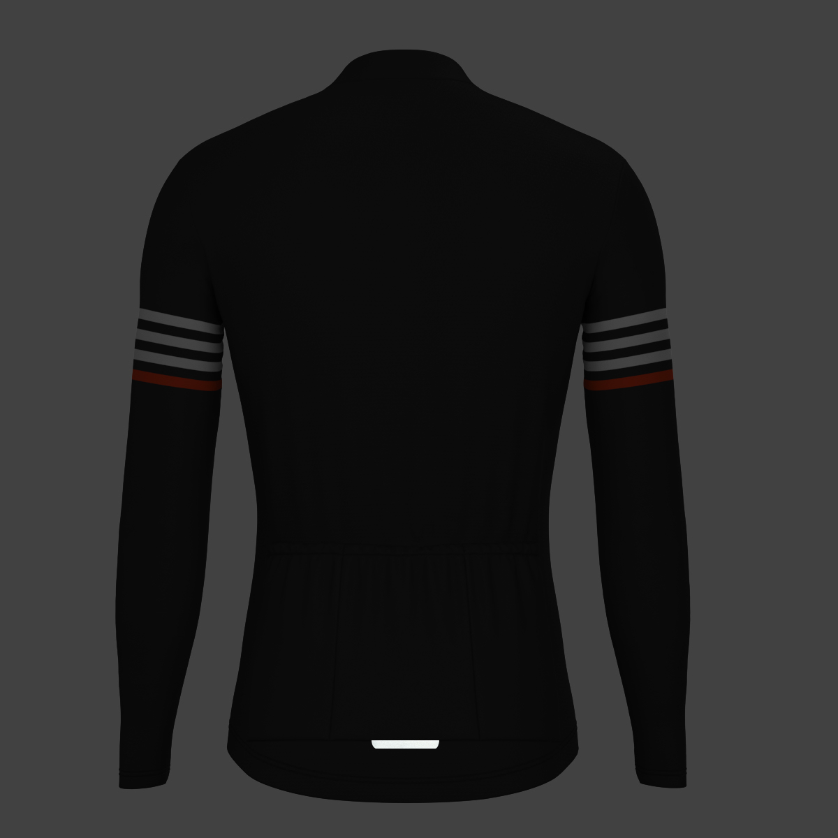 Minimal Stripes Men's LS Cycling Jersey - Black/White/Red