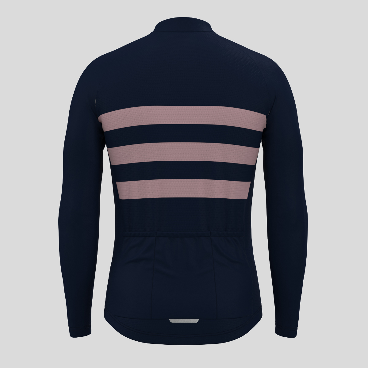 Minimal Stripes Men's LS Cycling Jersey - Navy/Pink