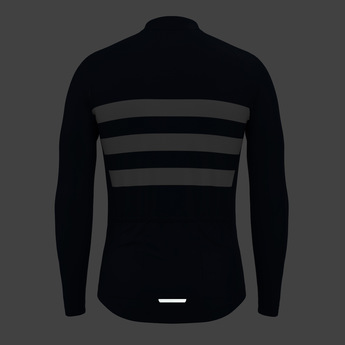 Minimal Stripes Men's LS Cycling Jersey - Navy/White