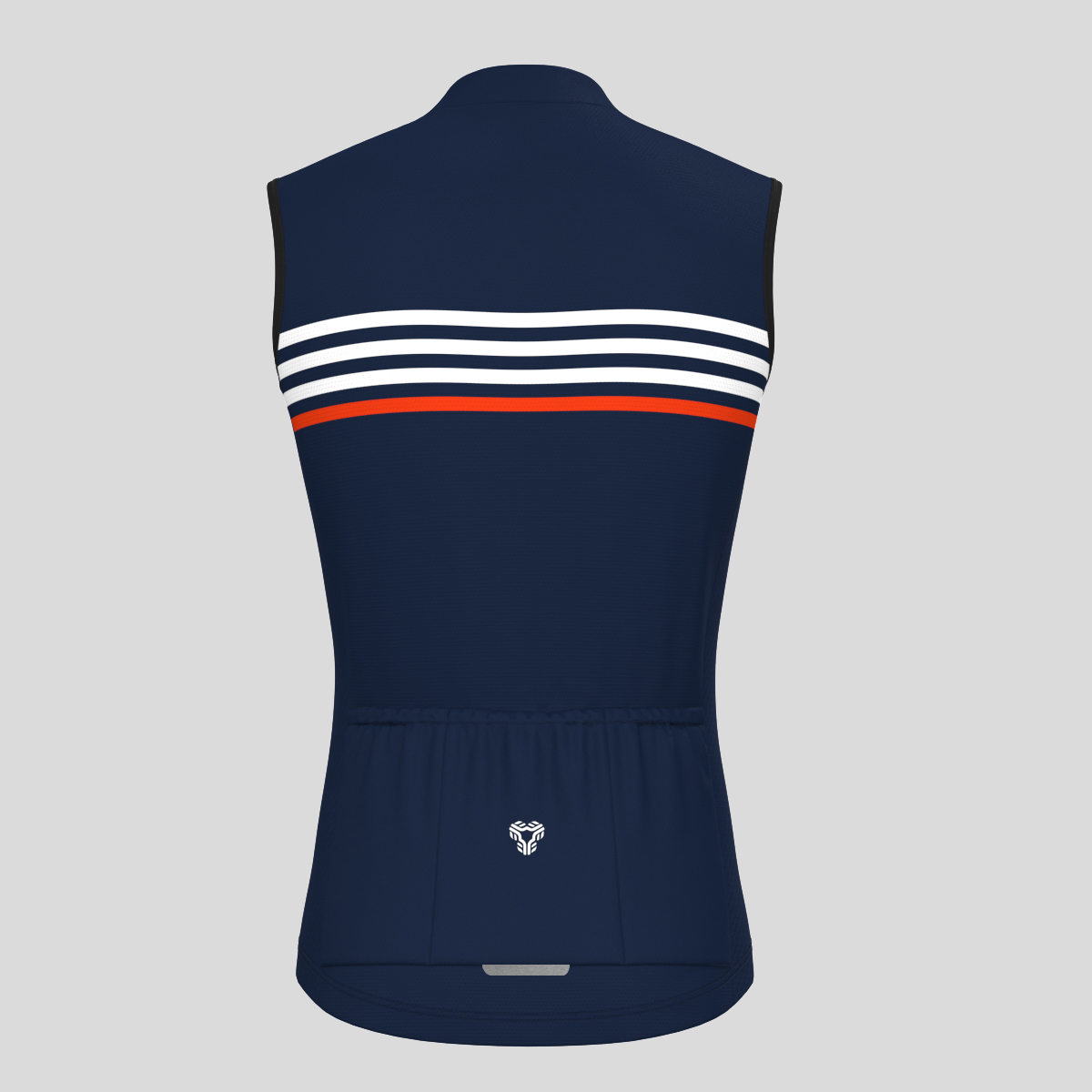 Minimal Stripes Men's Sleeveless Cycling Jersey - Navy/White/Red
