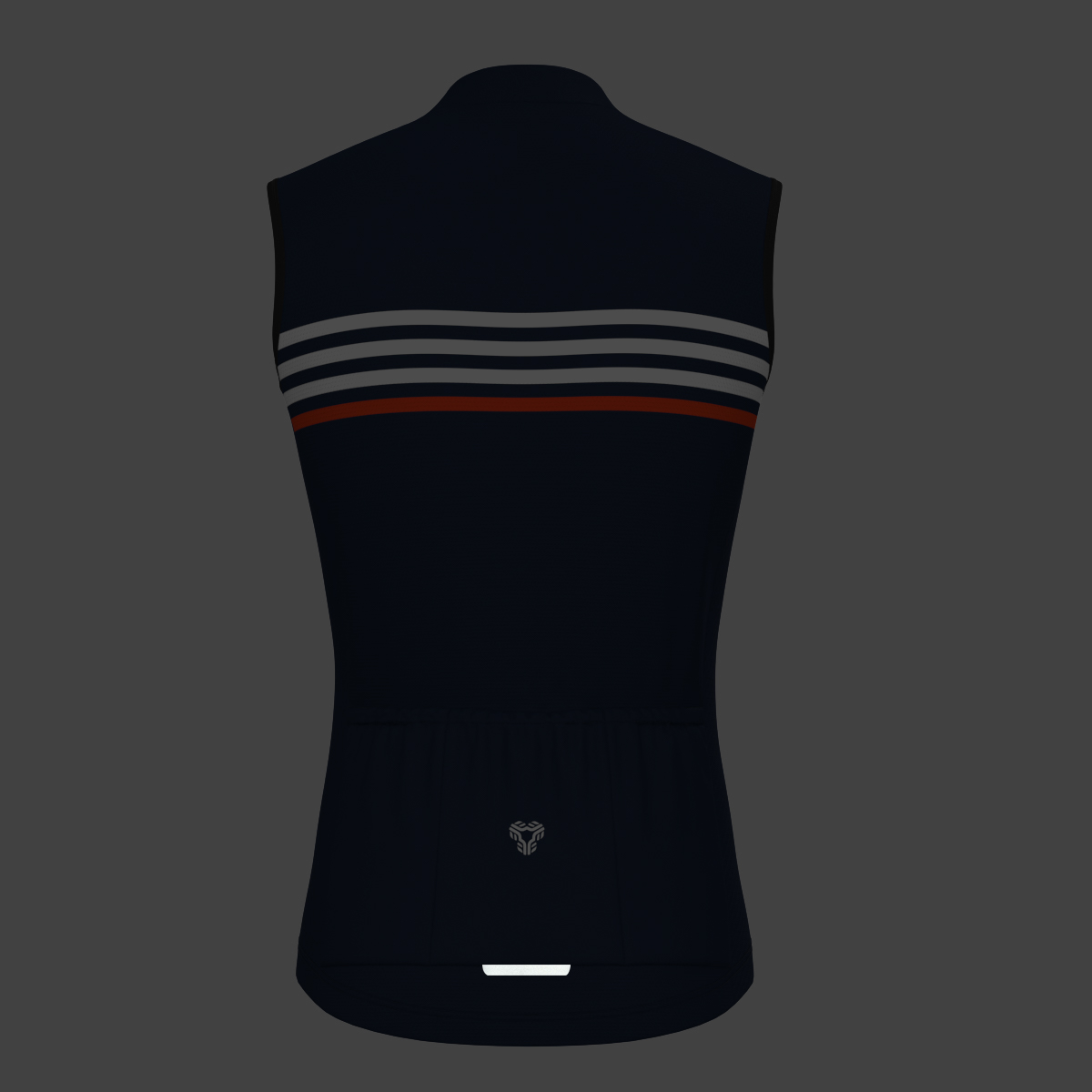 Minimal Stripes Men's Sleeveless Cycling Jersey - Navy/White/Red