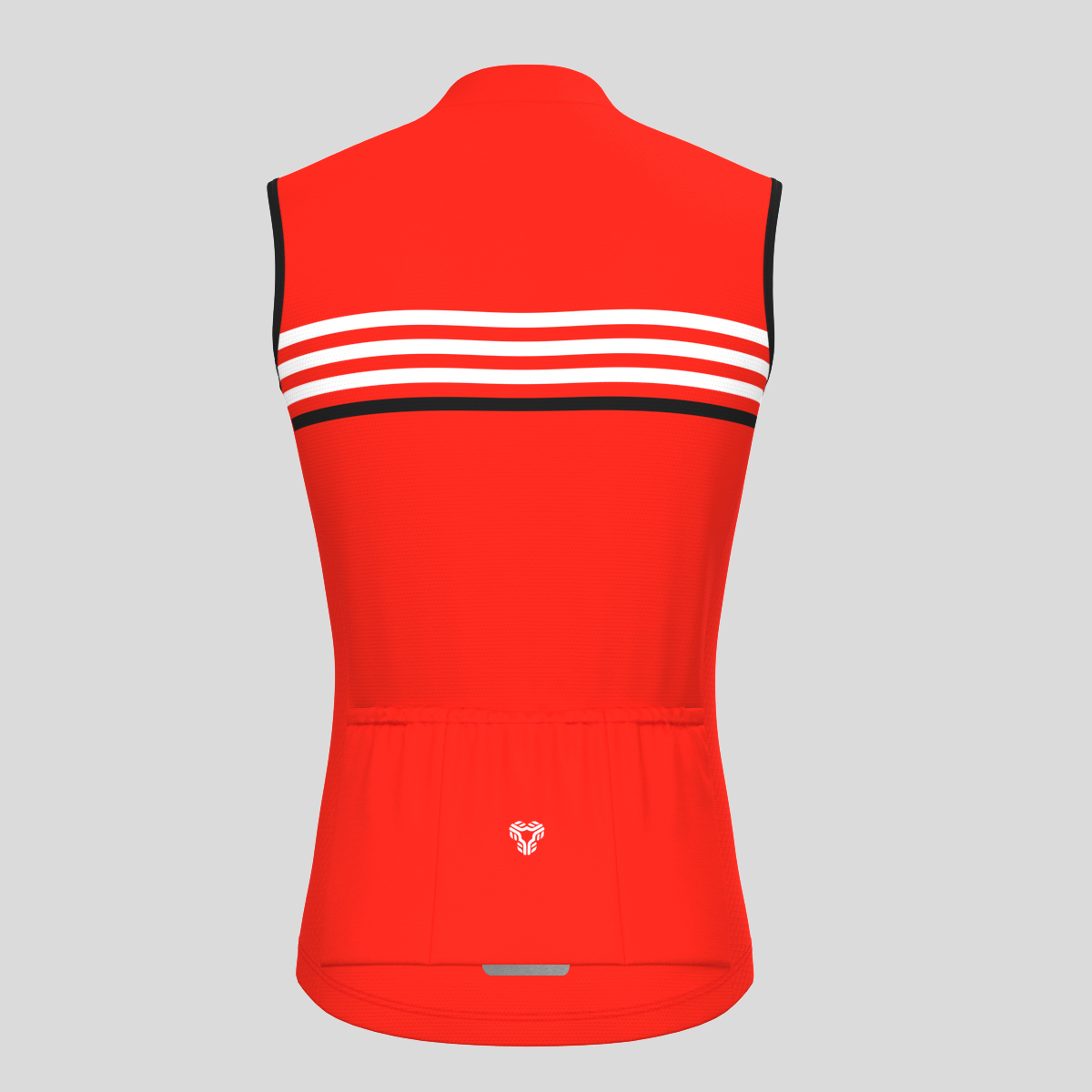 Minimal Stripes Men's Sleeveless Cycling Jersey - Red