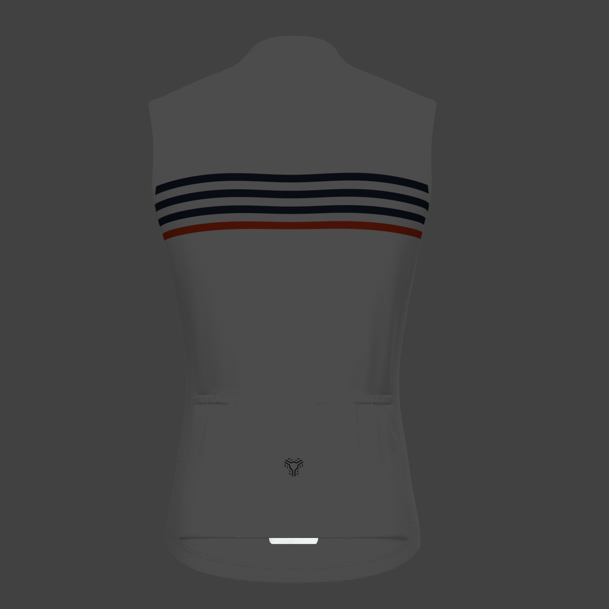 Minimal Stripes Men's Sleeveless Cycling Jersey - White/Navy/Red