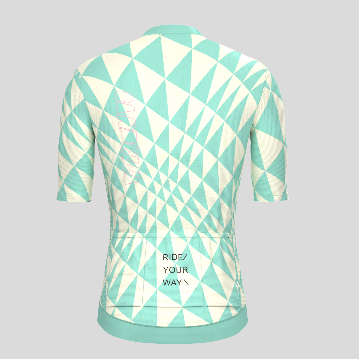 Motivate Gradient Triangle Men's Cycling Jersey - Beige/Green-Pink