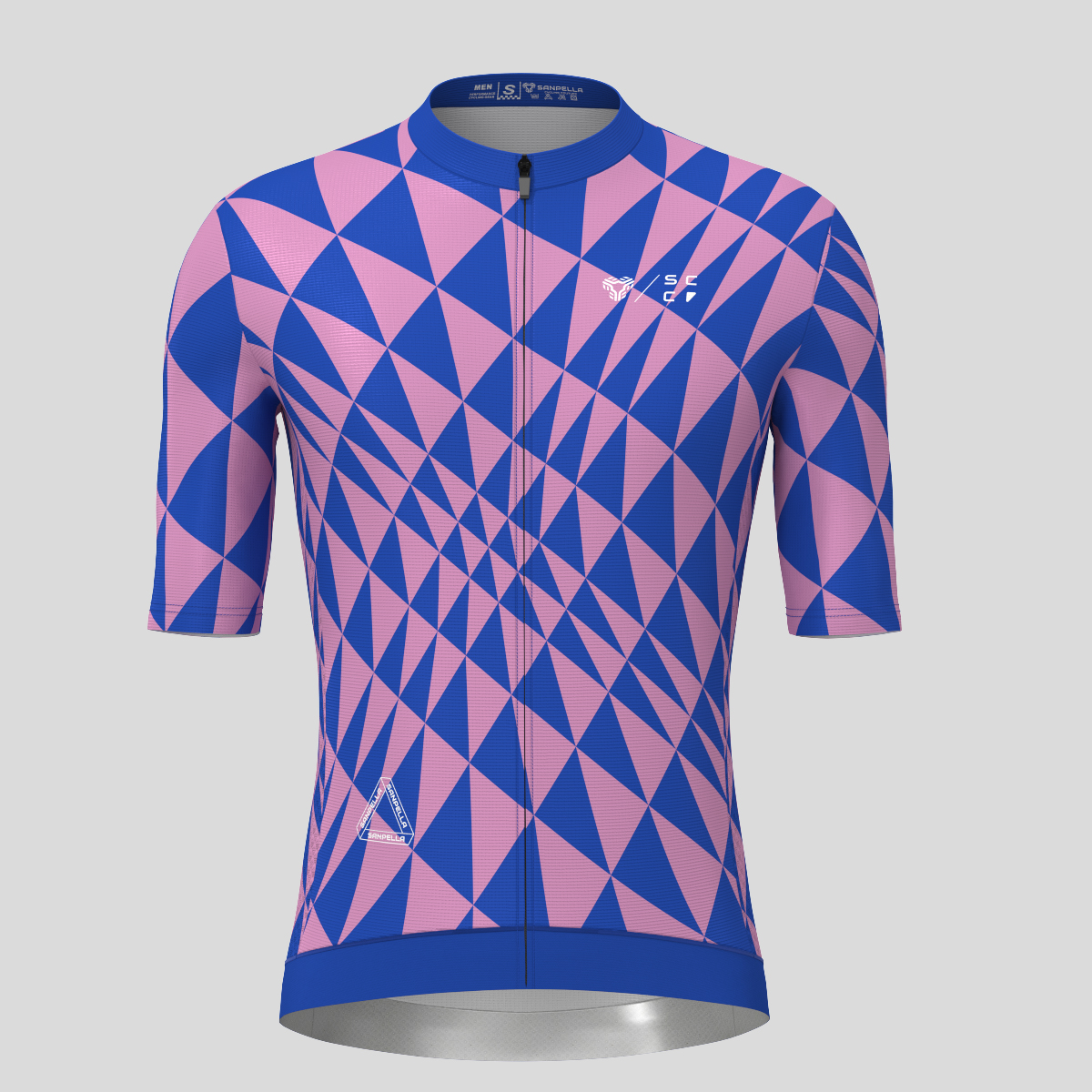 Motivate Gradient Triangle Men's Cycling Jersey - Blue/Pink
