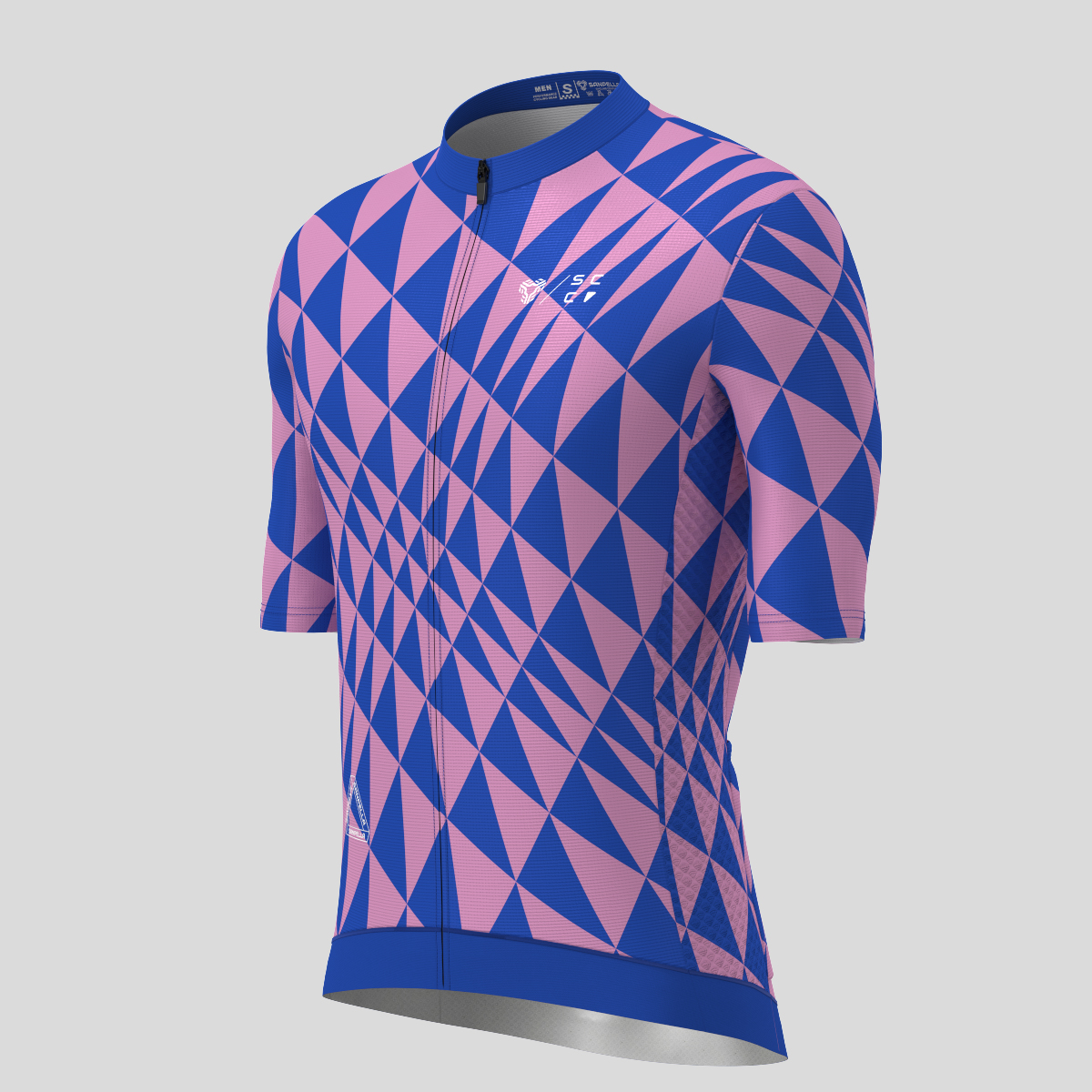 Motivate Gradient Triangle Men's Cycling Jersey - Blue/Pink