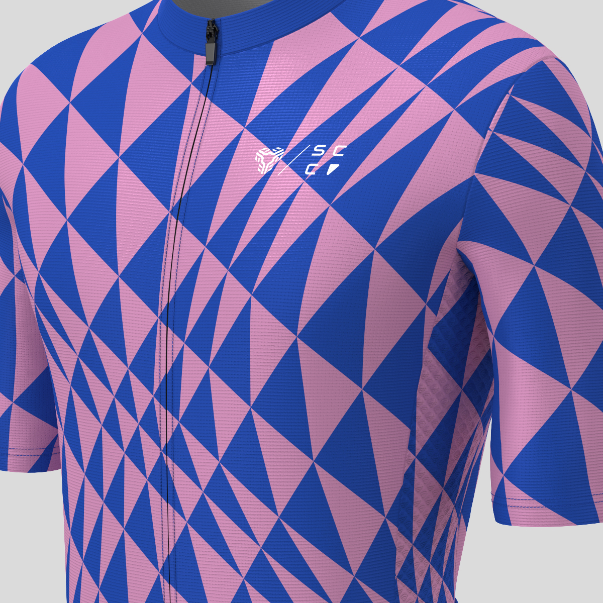 Motivate Gradient Triangle Men's Cycling Jersey - Blue/Pink