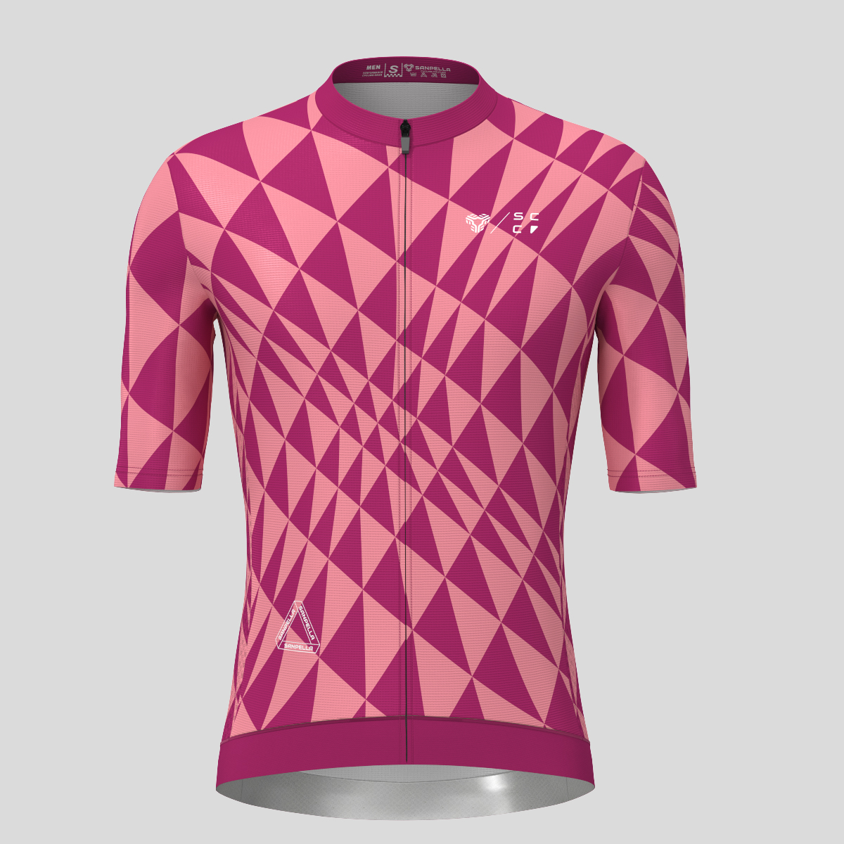 Motivate Gradient Triangle Men's Cycling Jersey - Burgundy