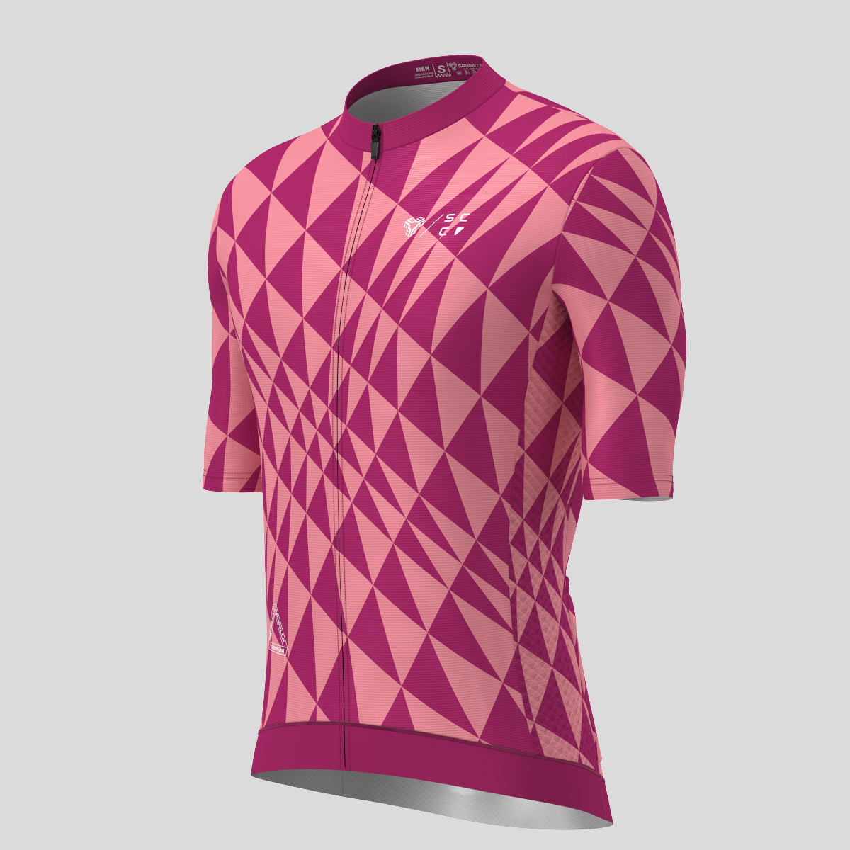 Motivate Gradient Triangle Men's Cycling Jersey - Burgundy