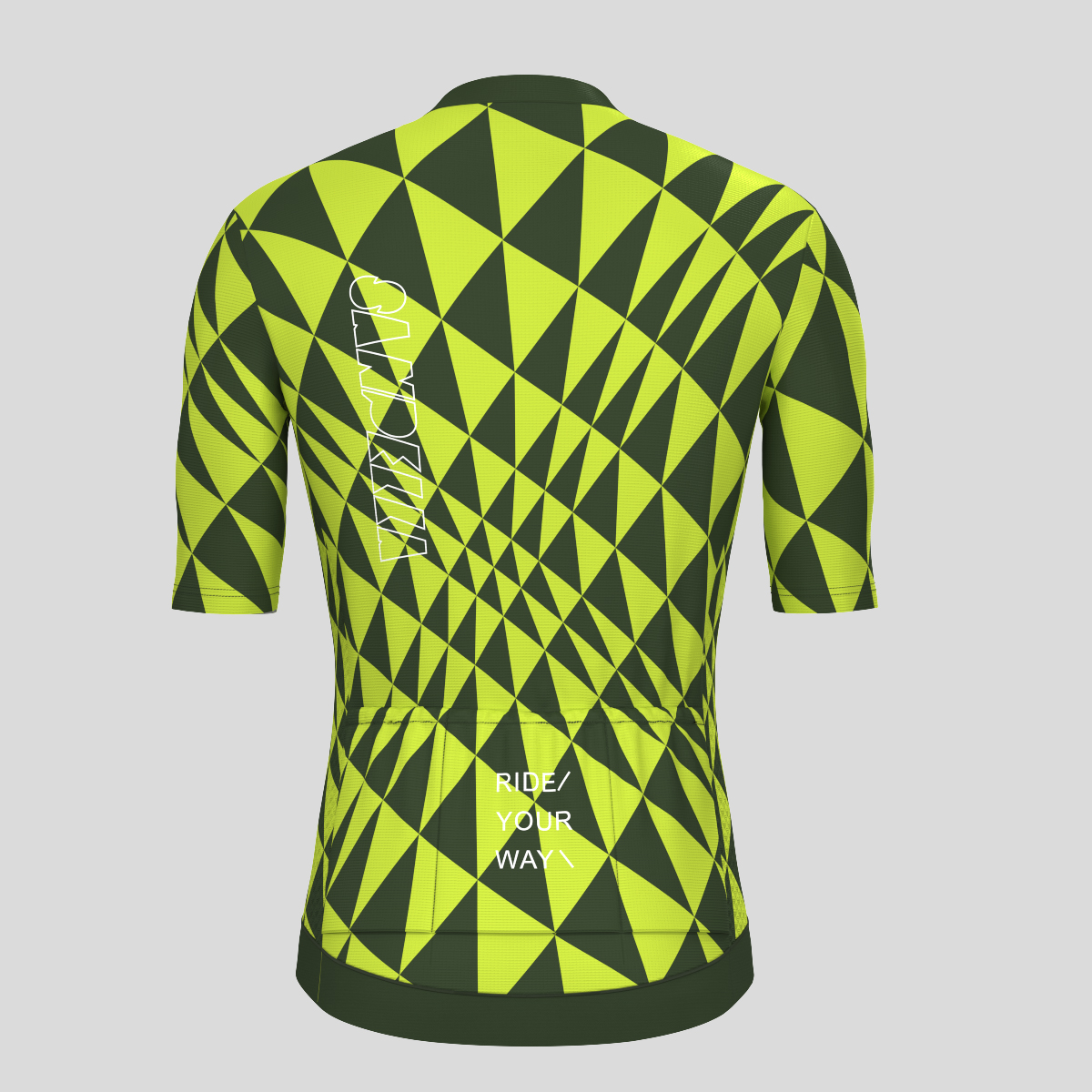 Motivate Gradient Triangle Men's Cycling Jersey - Dark Green/Lime