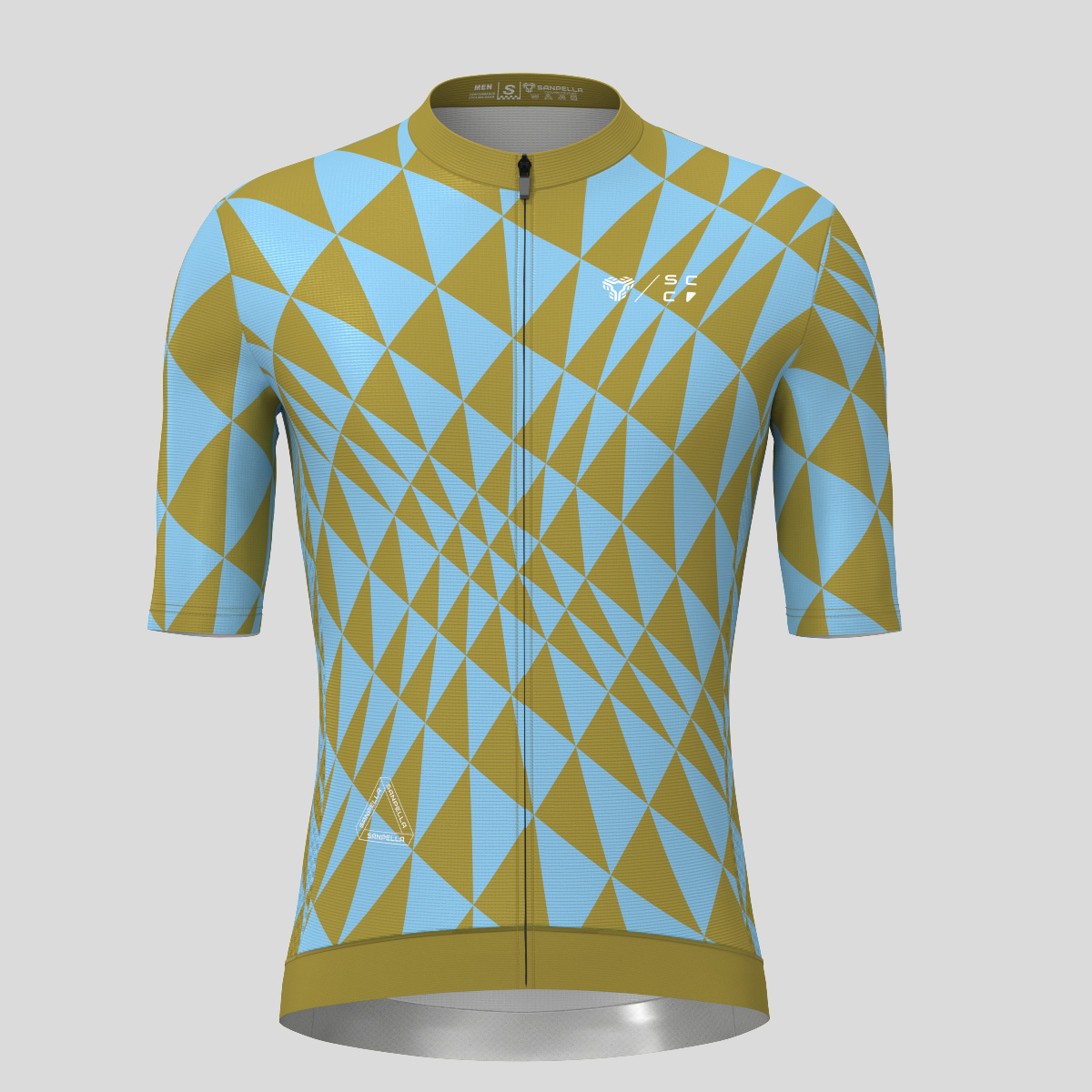 Motivate Gradient Triangle Men's Cycling Jersey - Fern/Light Blue