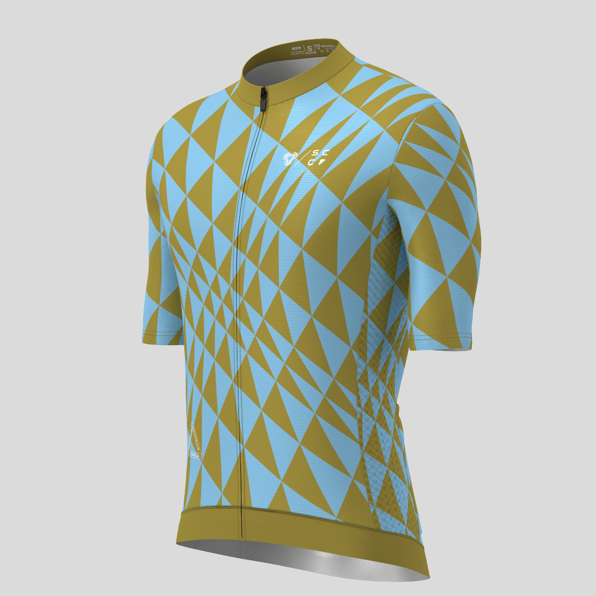 Motivate Gradient Triangle Men's Cycling Jersey - Fern/Light Blue
