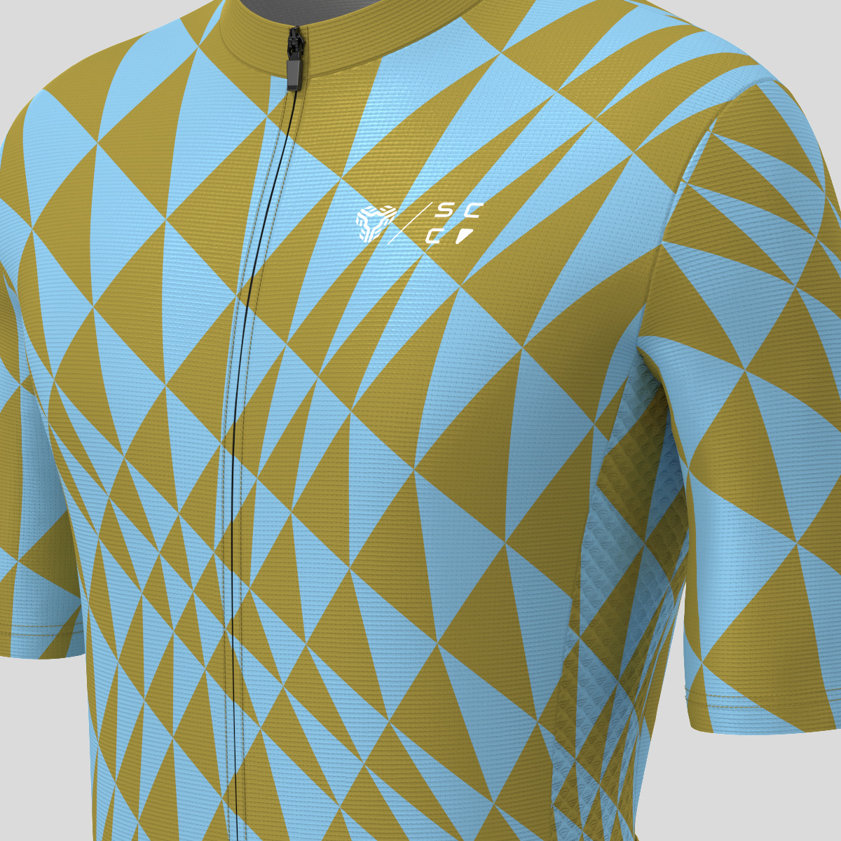 Motivate Gradient Triangle Men's Cycling Jersey - Fern/Light Blue