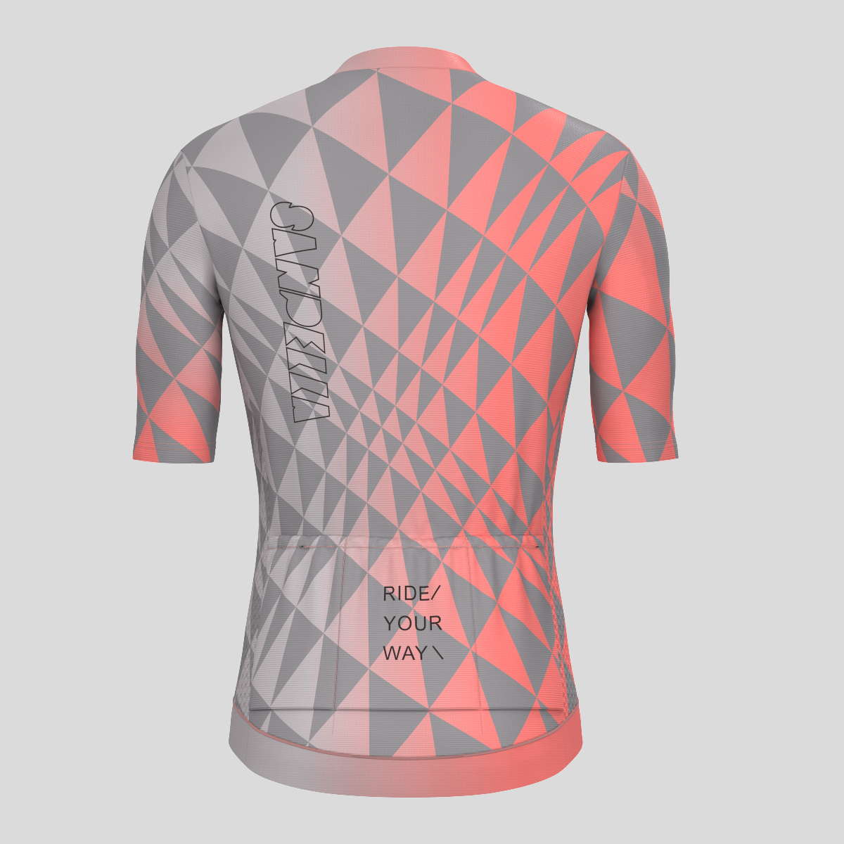Motivate Gradient Triangle Men's Cycling Jersey - Gradient Red/Gray